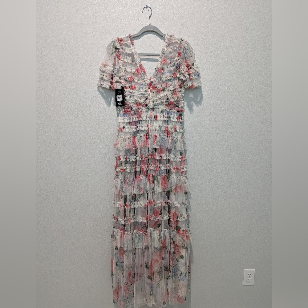 Needle & Thread Sweet Posy V-Neck Ruffle Gown - Picture 2 of 8